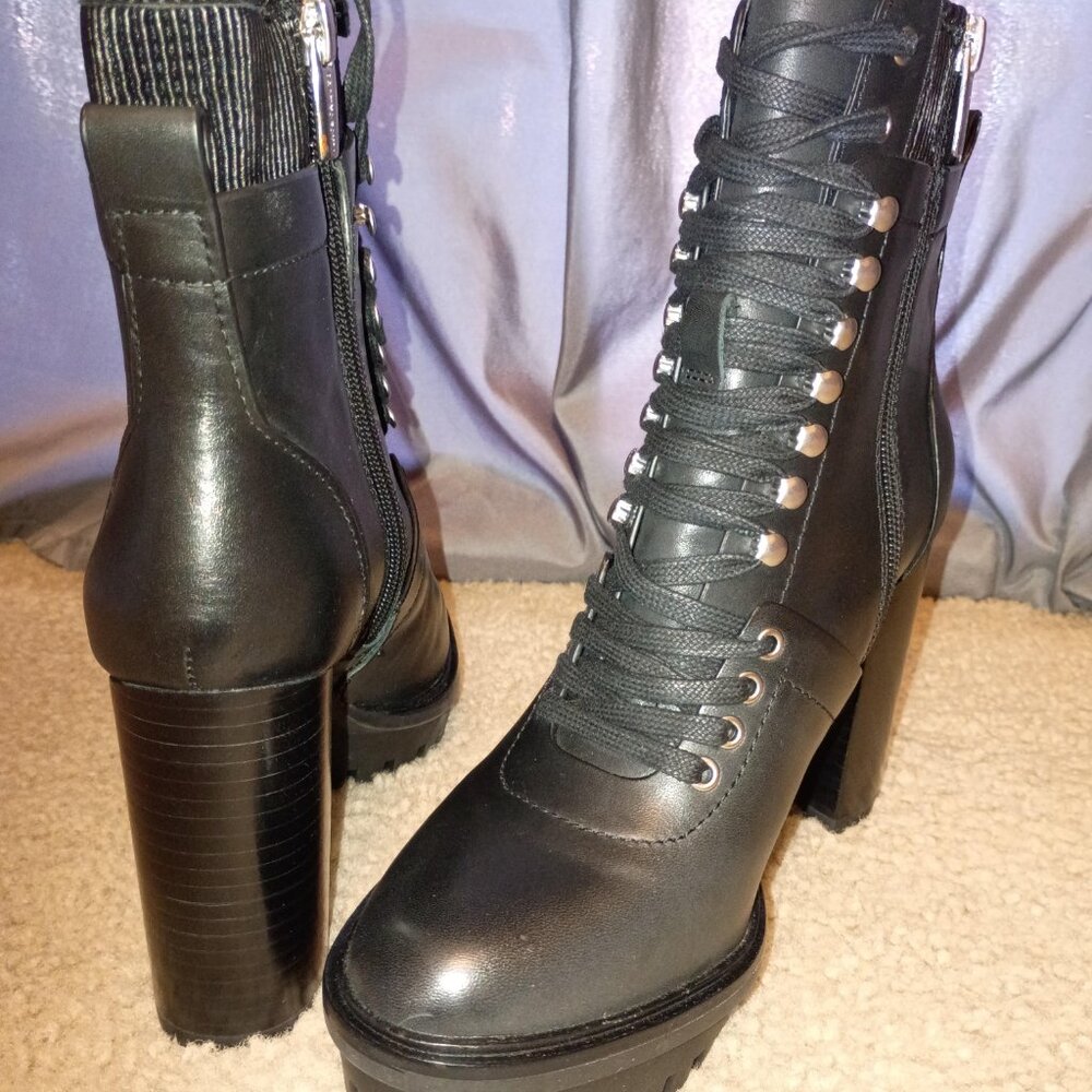Vince Camuto Ermania Women's Combat Bootie Black Size 7.5